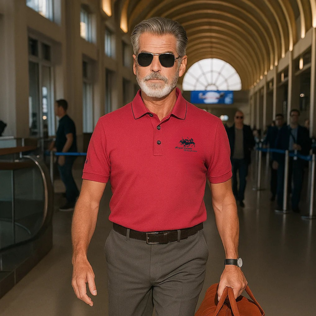 Men's Piqué Knit Polo Shirt | Tipped Collar & Embroidery
