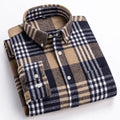 Men's Plaid Brushed Twill Shirt | Button-Down Collar & Chest Pocket