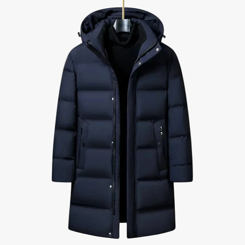Men's Blend Longline Parka | Hood & Quilted Panels