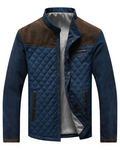 Men's Quilted Outerwear Jacket | Stand Collar & Snap Front