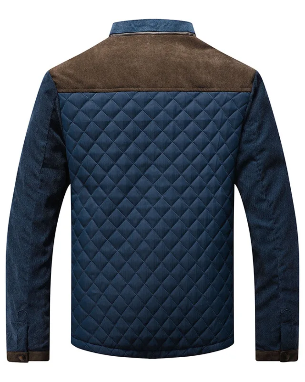 Men's Quilted Outerwear Jacket | Stand Collar & Snap Front