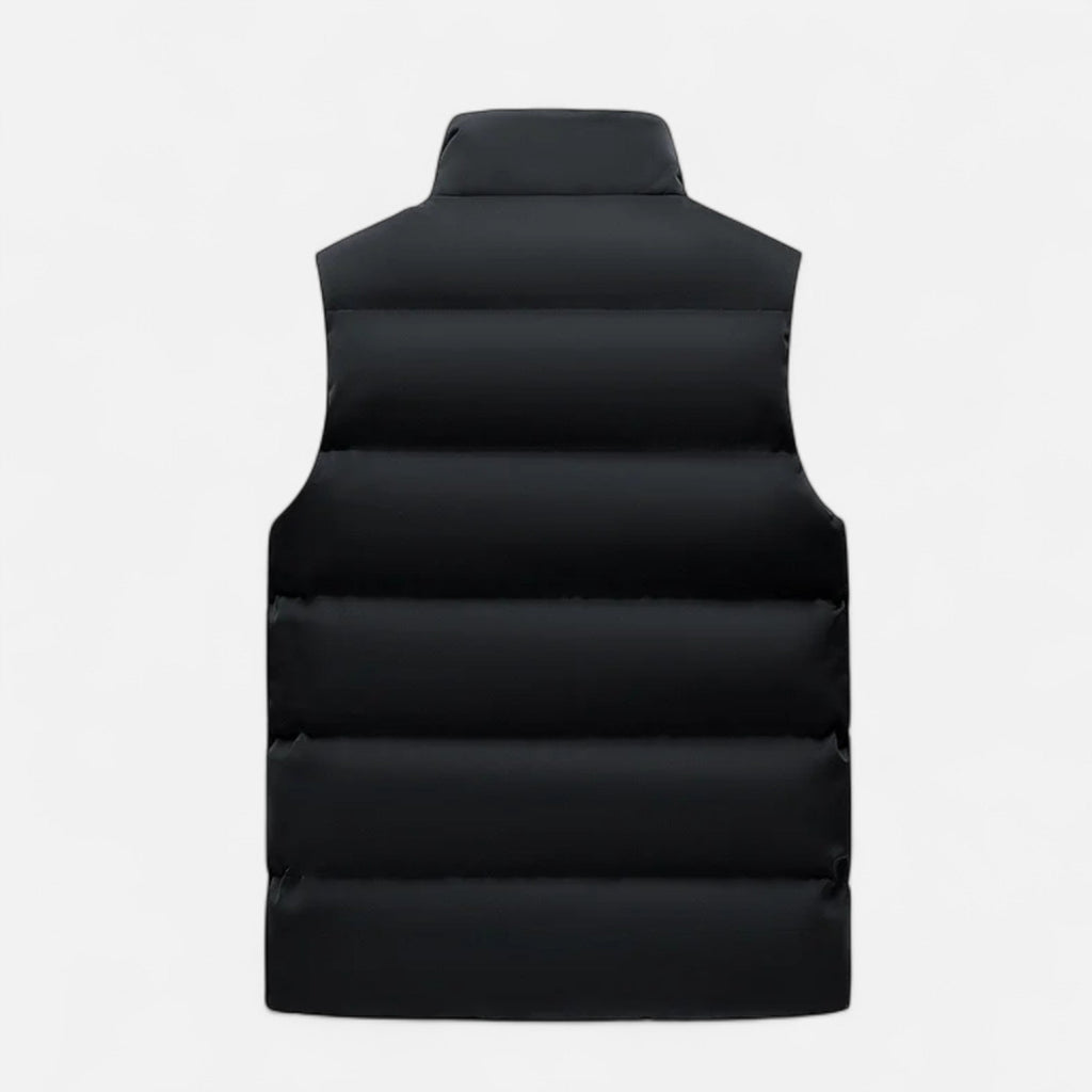Men's Quilted Polyester Puffer Jacket | Fleece Lining & Stand Collar