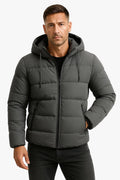 Men's Quilted Jacket | Hood & Zip Pockets