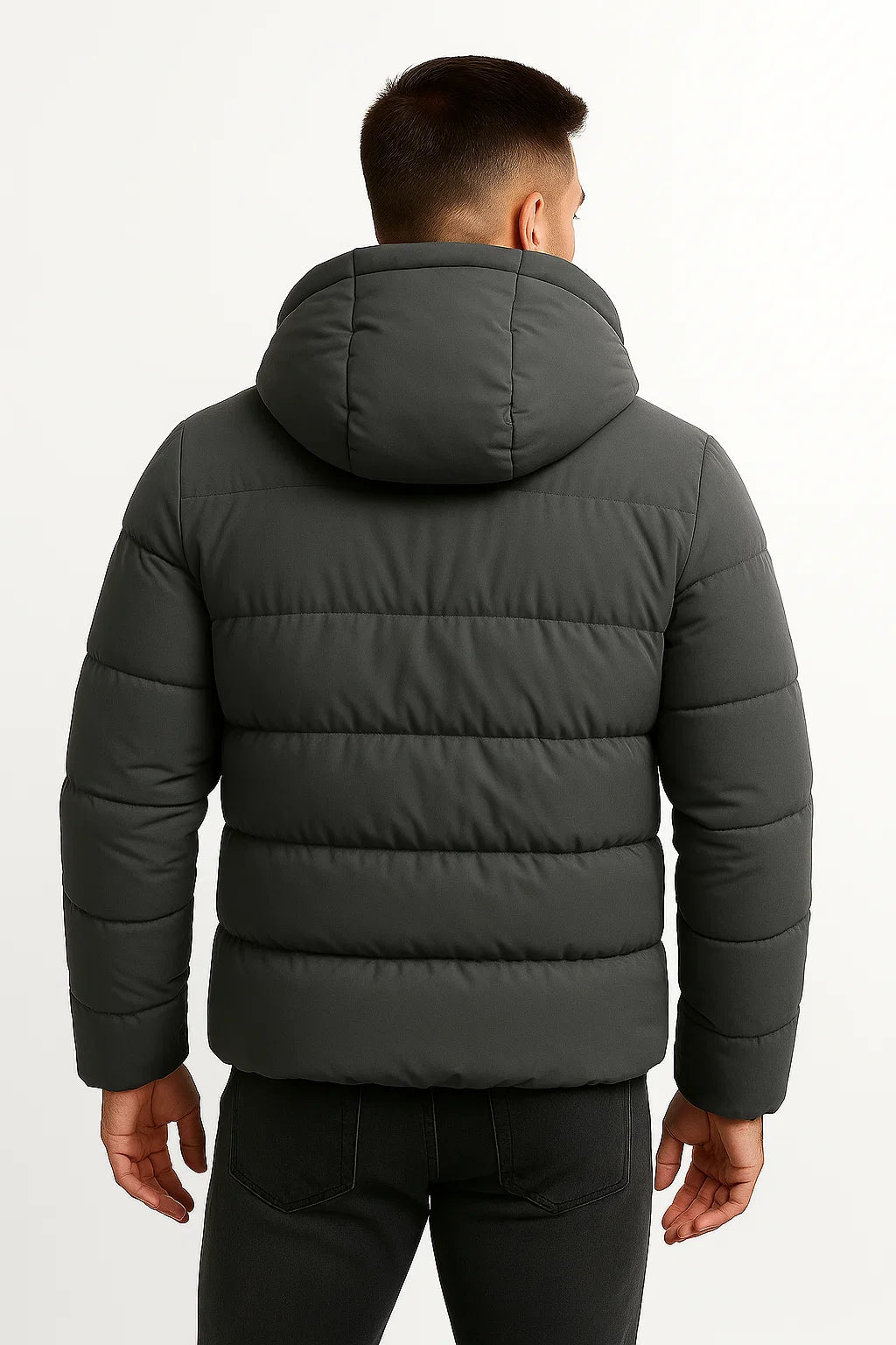 Men's Quilted Jacket | Hood & Zip Pockets