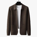 Men's Rib Knit Cardigan | Button Front & Patch Pockets