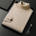Men's Ribbed Knit Turtleneck Sweater | Cuffs & Hem