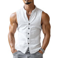Men's Sleeveless Shirt | Stand Collar