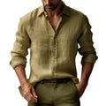 Men's Slim-Fit Long-Sleeve Shirt | Lapel Collar