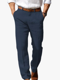 Men's Straight-Leg Linen Pants | Belt Loops & Slant Pockets
