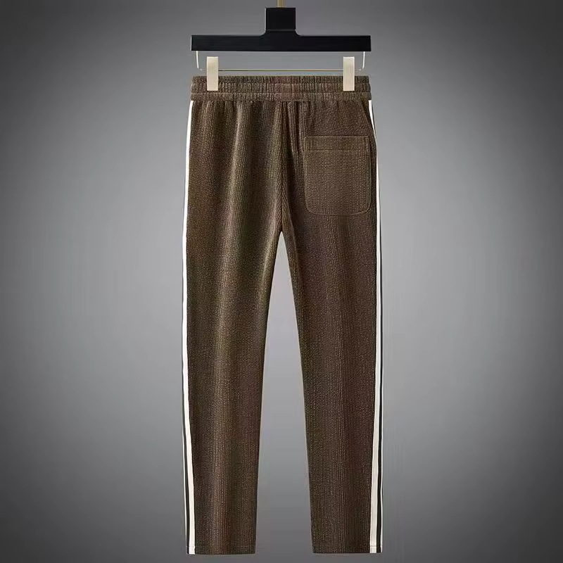 Men's Streetwear Corduroy Tracksuit | Zip Jacket & Stripe Trim
