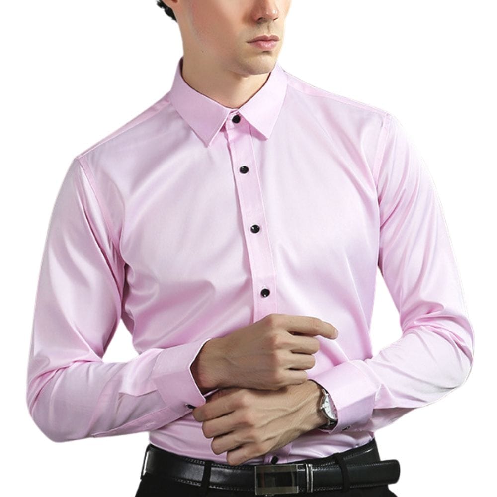 Men's Stretch-Blend Dress Shirt | Button Front & Point Collar
