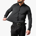 Men's Stretch-Blend Dress Shirt | Button Front & Point Collar