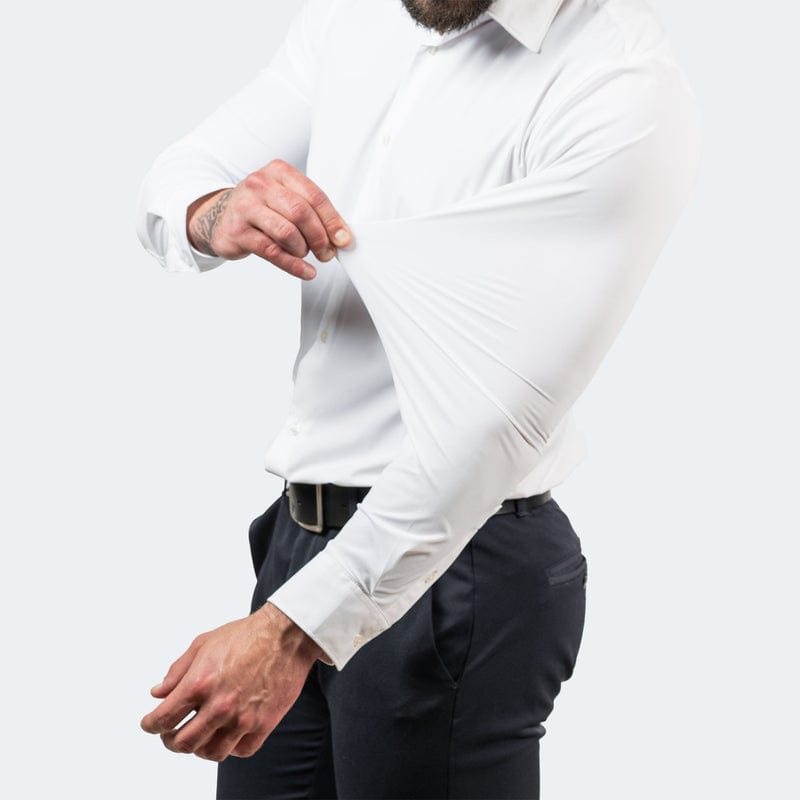 Men's Stretch-Blend Dress Shirt | Button Front & Point Collar