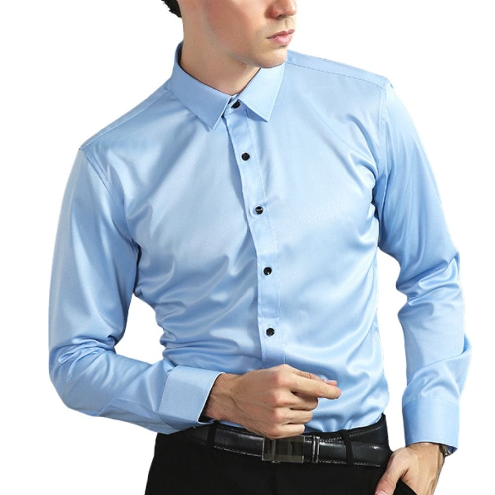 Men's Stretch-Blend Dress Shirt | Button Front & Point Collar