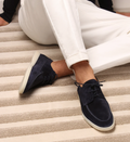Men's Suede Loafers | Lace-Up Closure & Moc Toe