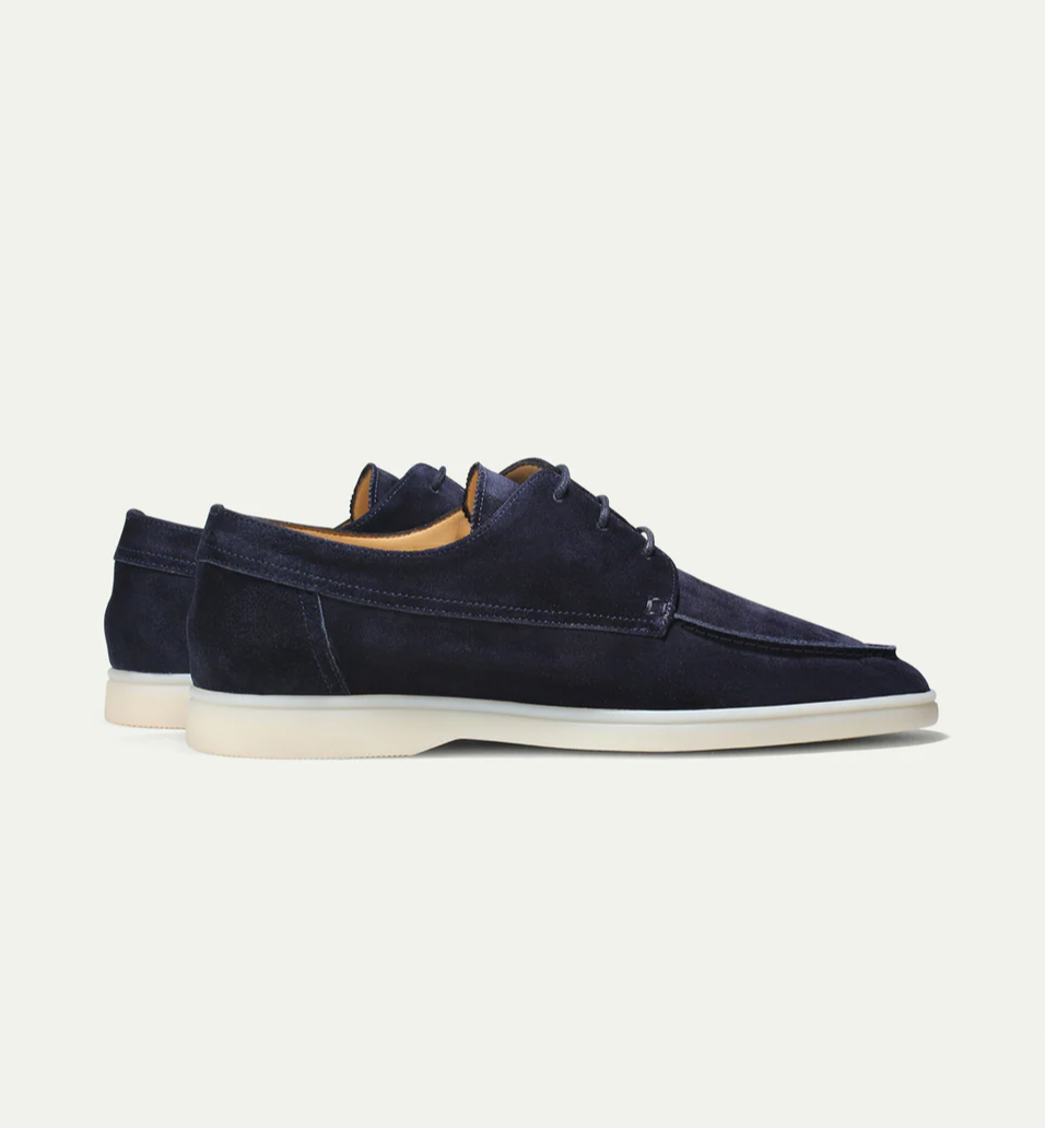 Men's Suede Loafers | Lace-Up Closure & Moc Toe
