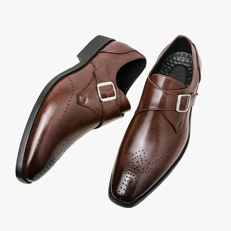 Men's Synthetic Dress Shoes | Monk Strap & Perforated Toe
