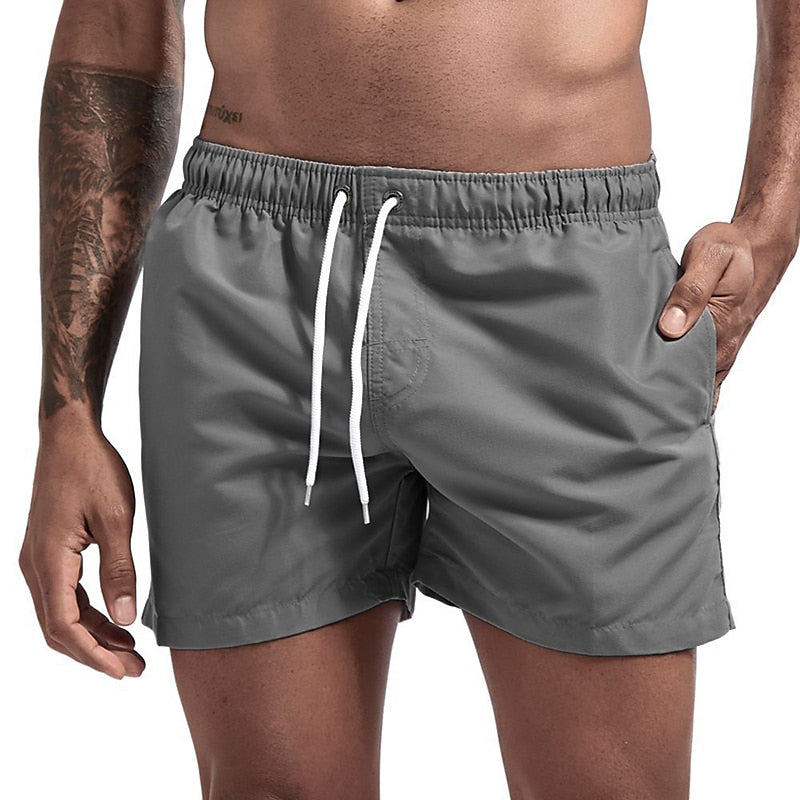 Men's Synthetic Swim Shorts | Drawstring Waist & Side Pockets
