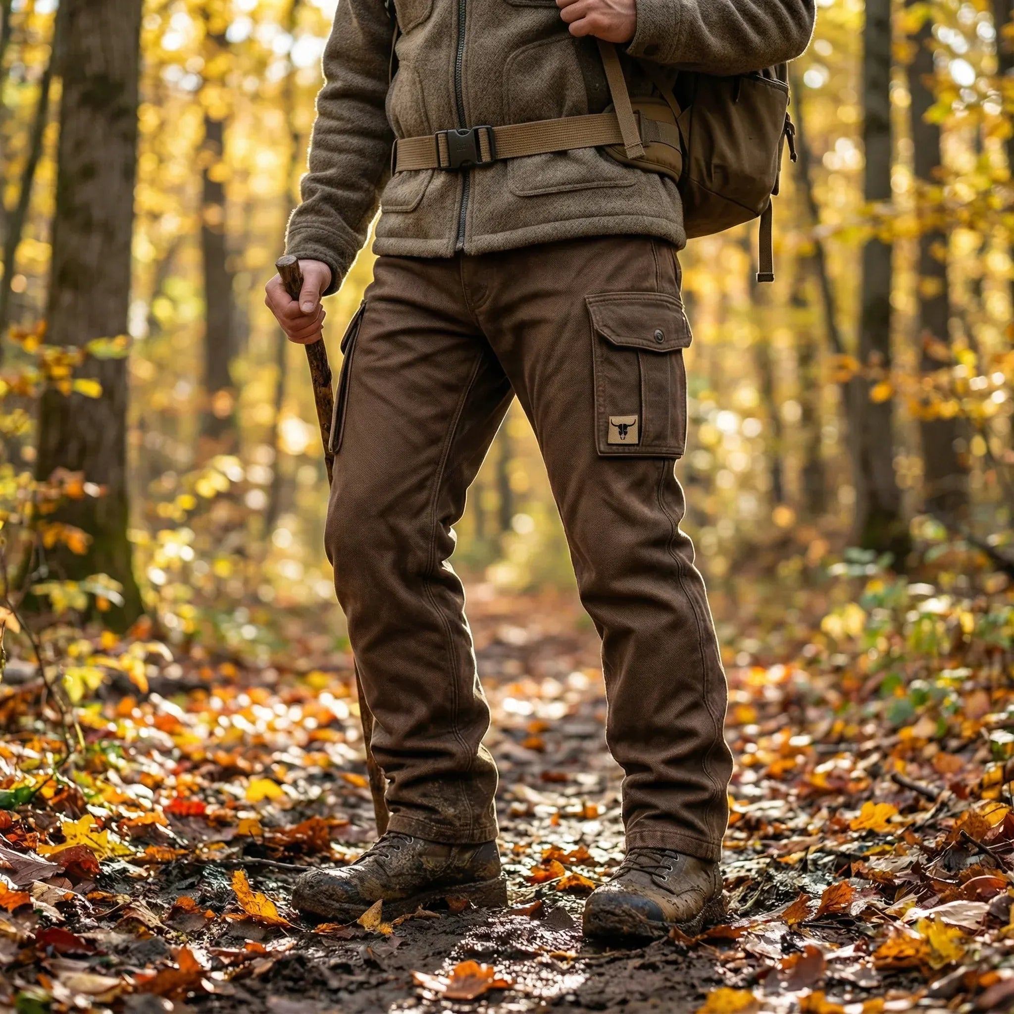 Men's Utility Cargo Pants | Belt & Flap Pockets