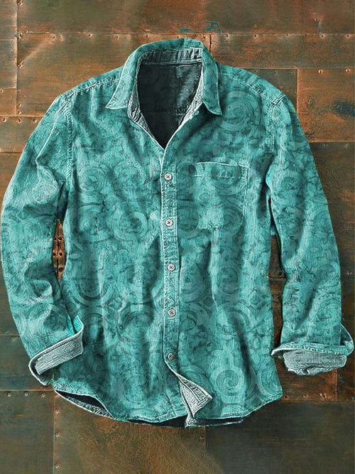 Men's Button-Front Shirt | Printed Pattern & Chest Pocket