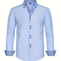 Men's Button-Up Shirt | Patterned Cuffs & Collar