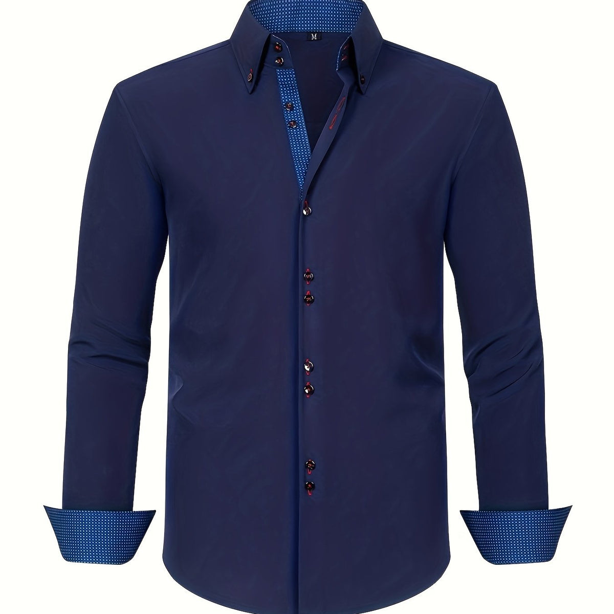 Men's Button-Up Shirt | Patterned Cuffs & Collar