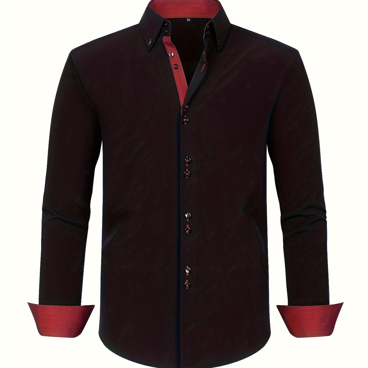 Men's Button-Up Shirt | Patterned Cuffs & Collar