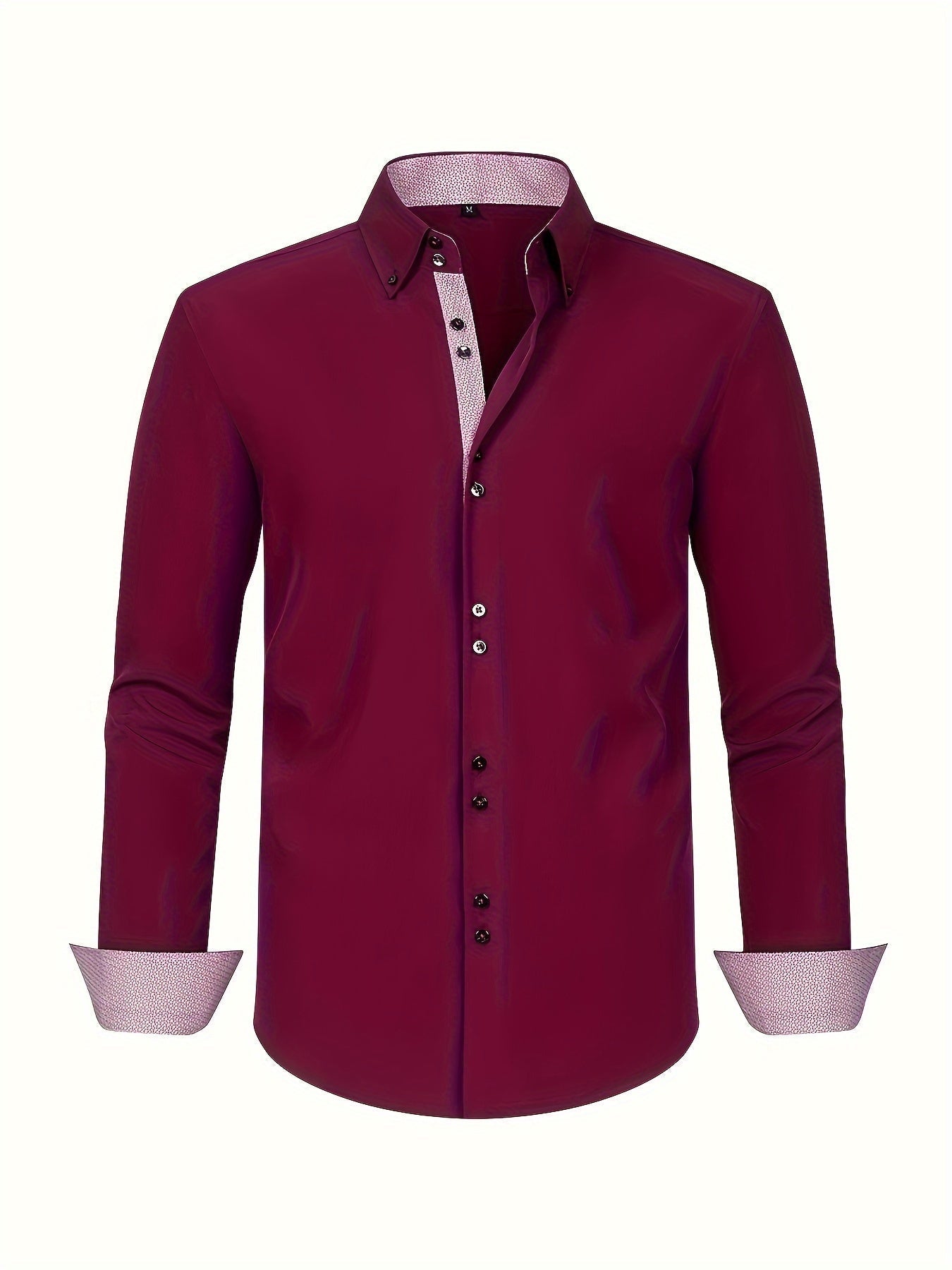 Men's Button-Up Shirt | Patterned Cuffs & Collar