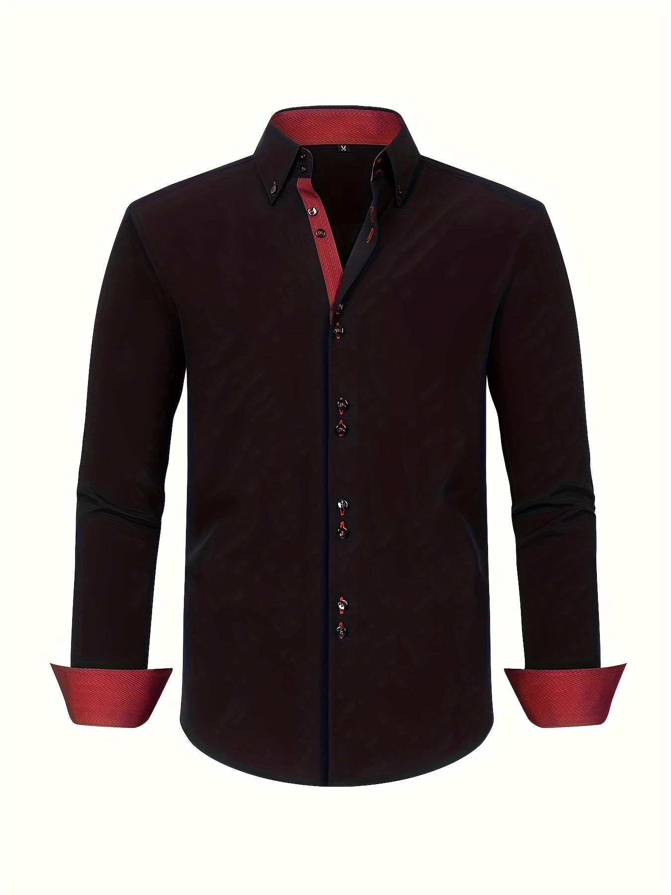 Men's Button-Up Shirt | Patterned Cuffs & Collar
