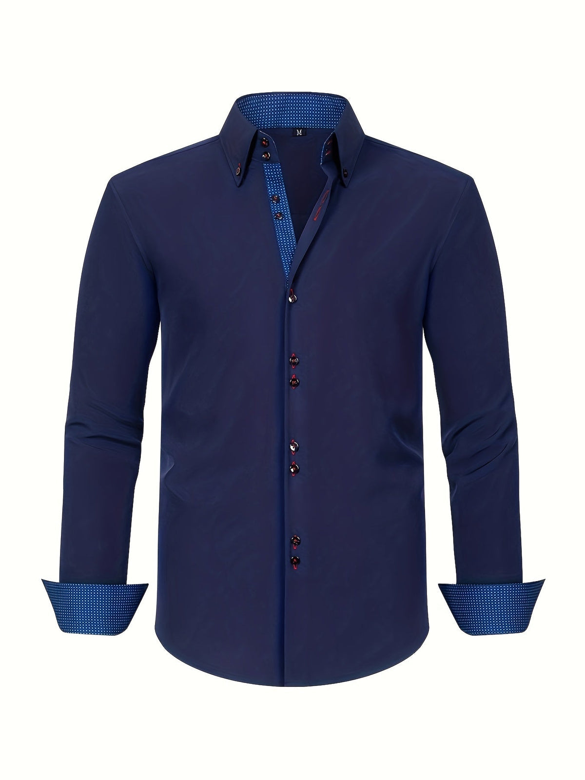 Men's Button-Up Shirt | Patterned Cuffs & Collar