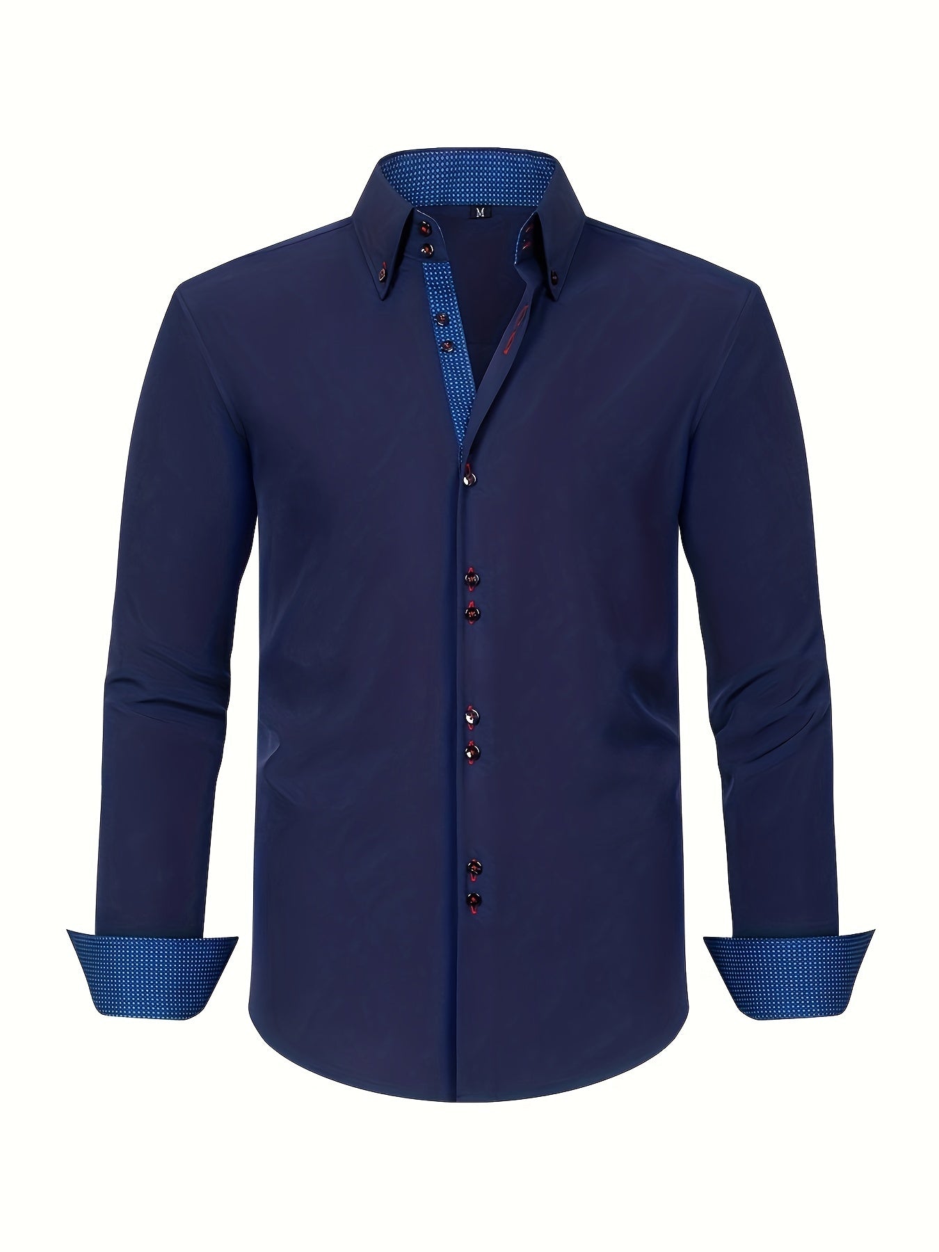 Men's Button-Up Shirt | Patterned Cuffs & Collar