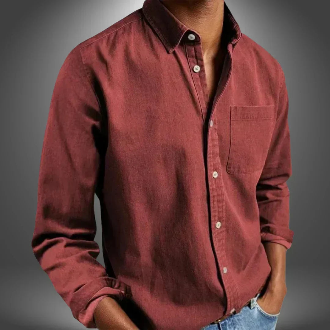 Men's Button-Up Shirt | Spread Collar & Chest Pocket