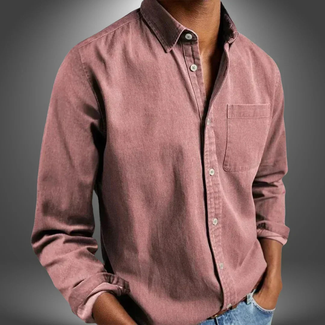Men's Button-Up Shirt | Spread Collar & Chest Pocket