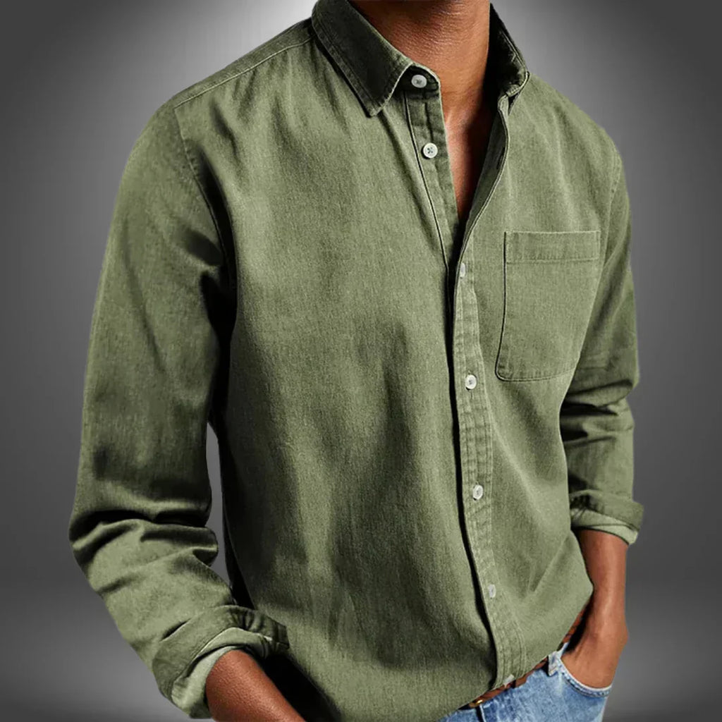 Men's Button-Up Shirt | Spread Collar & Chest Pocket