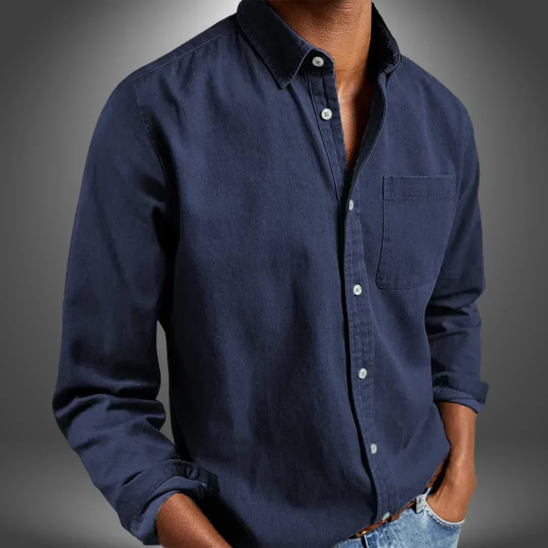 Men's Button-Up Shirt | Spread Collar & Chest Pocket