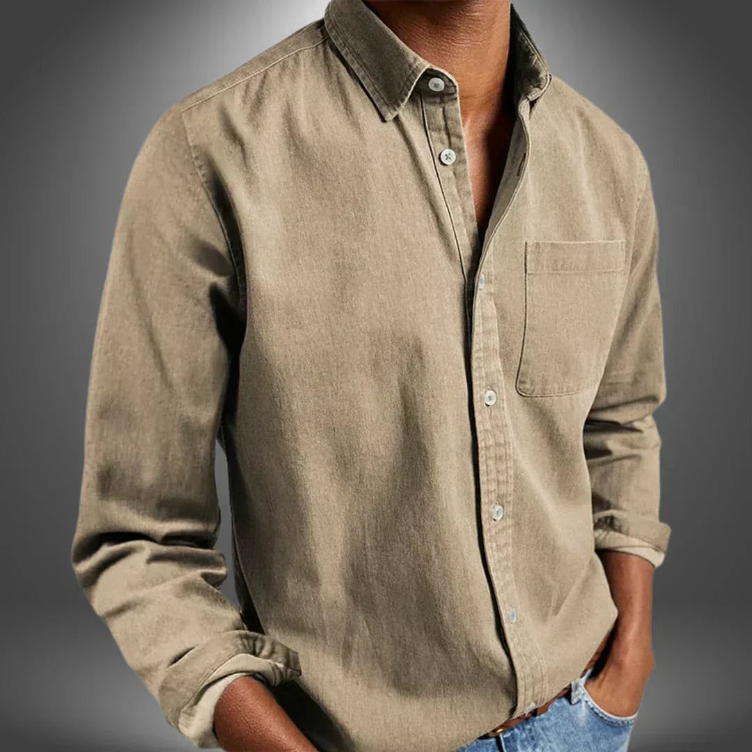 Men's Button-Up Shirt | Spread Collar & Chest Pocket