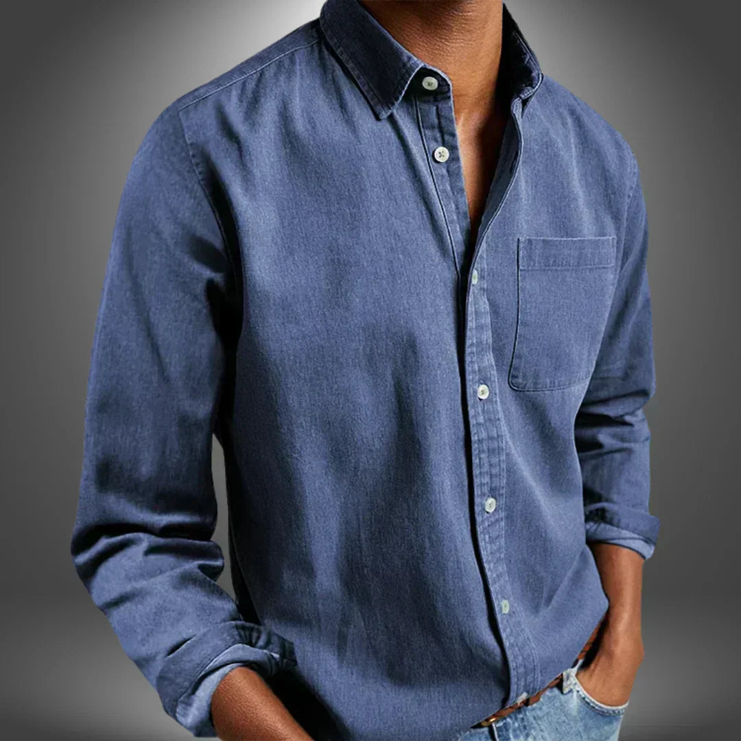 Men's Button-Up Shirt | Spread Collar & Chest Pocket