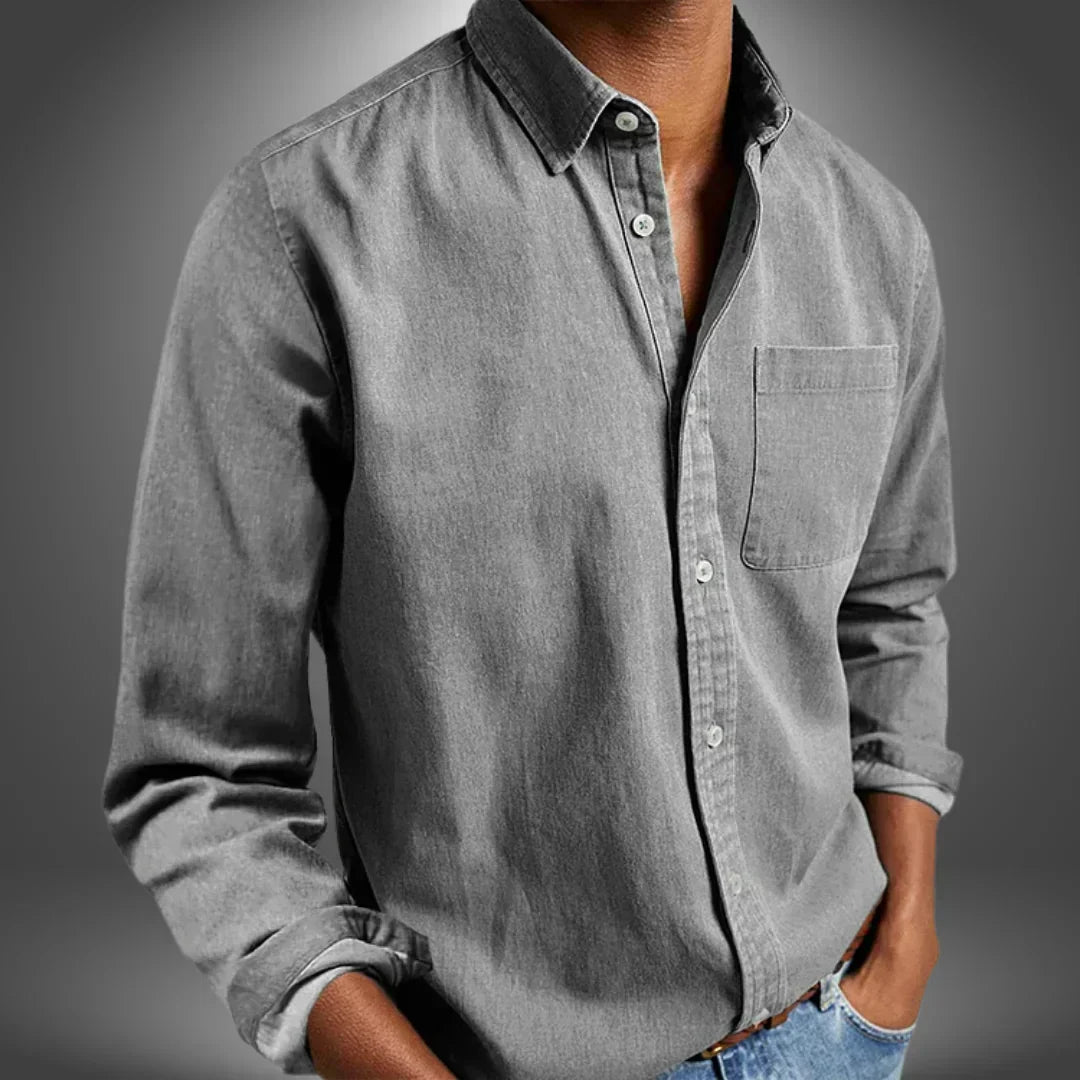 Men's Button-Up Shirt | Spread Collar & Chest Pocket