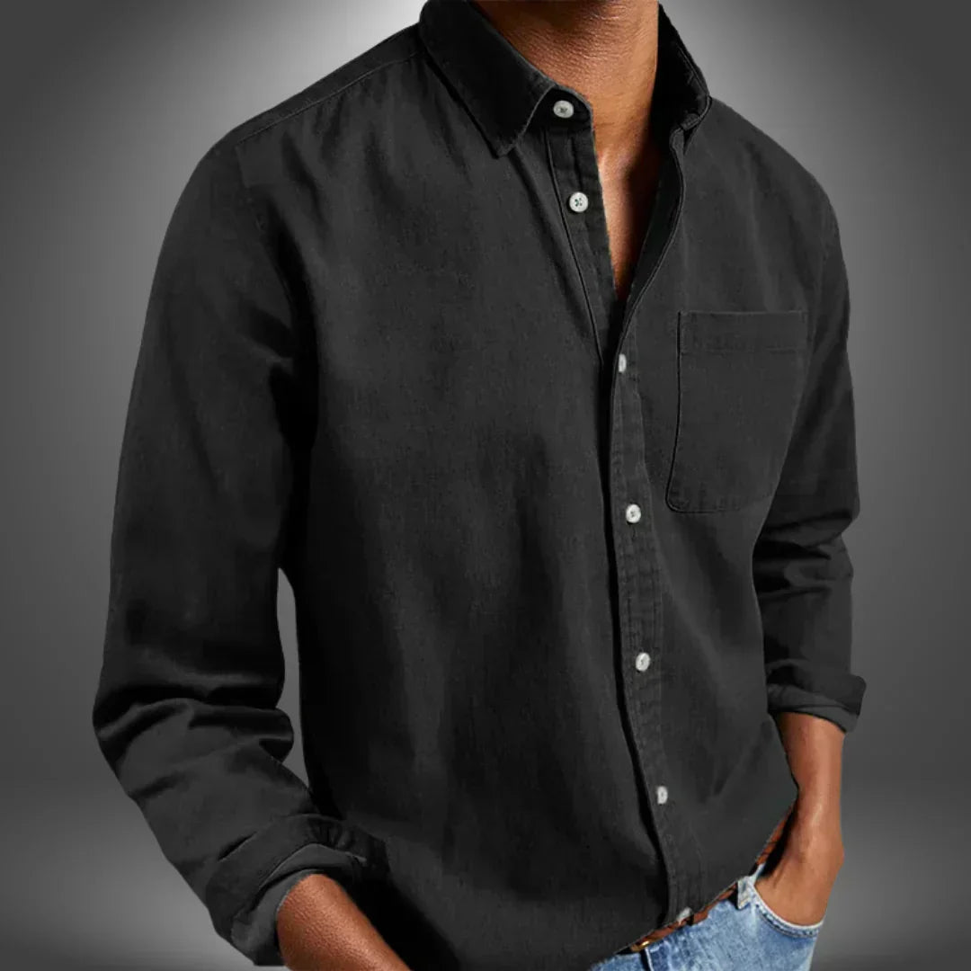 Men's Button-Up Shirt | Spread Collar & Chest Pocket