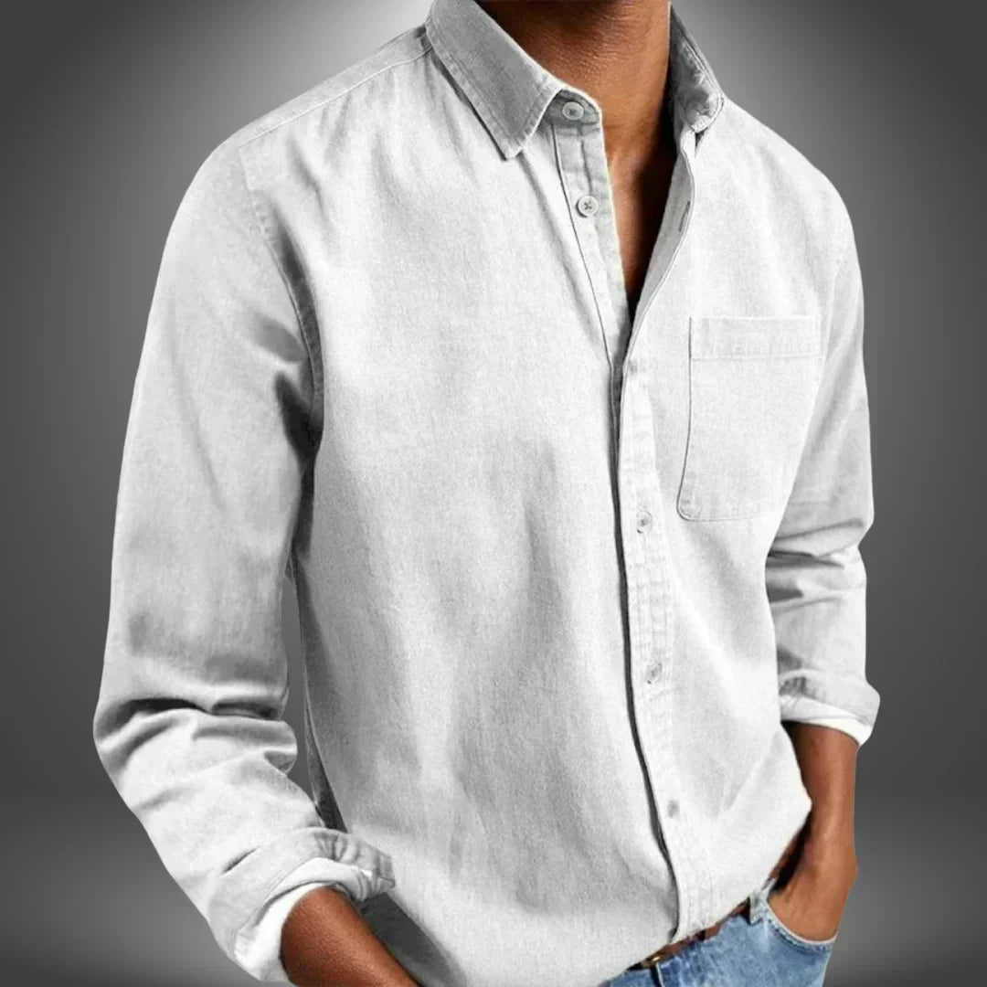 Men's Button-Up Shirt | Spread Collar & Chest Pocket