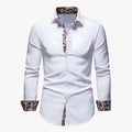 Men's Button-Up Shirt | Spread Collar & Pattern Trim