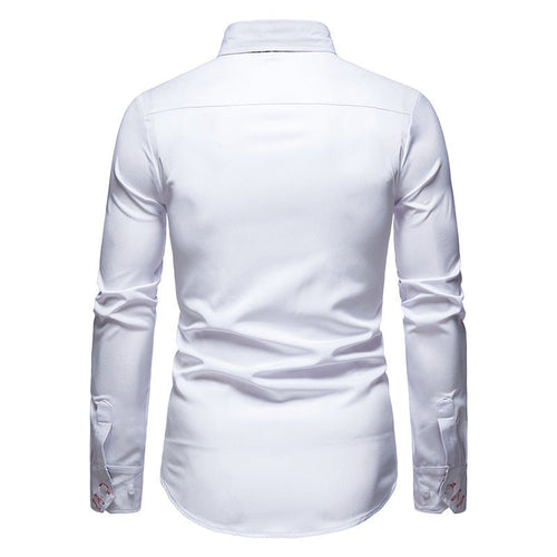 Men's Button-Up Shirt | Spread Collar & Pattern Trim