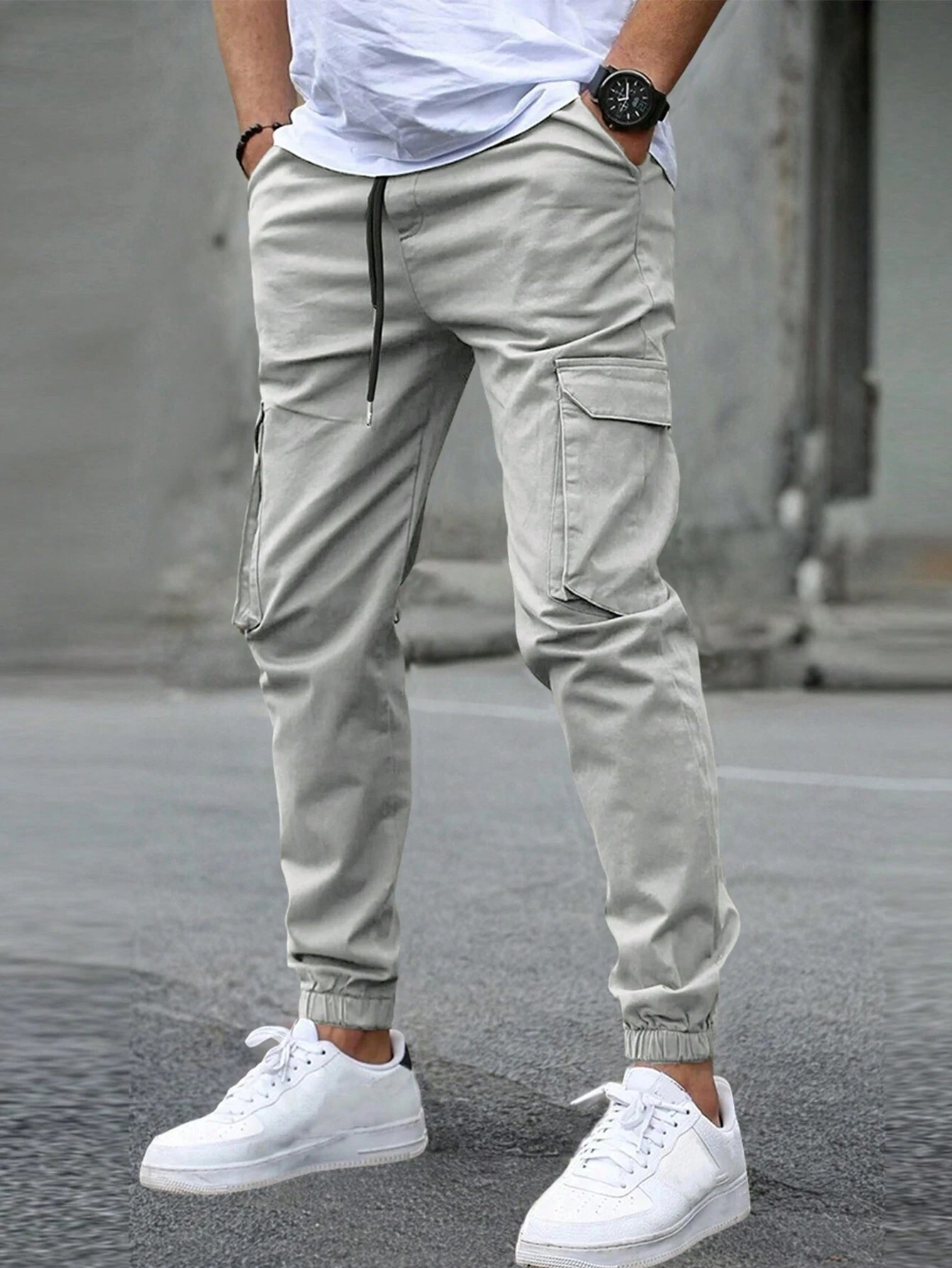 Men's Cargo Jogger Pants | Drawstring & Cuffed Ankles