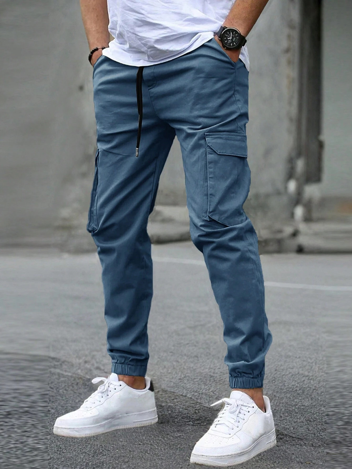 Men's Cargo Jogger Pants | Drawstring & Cuffed Ankles