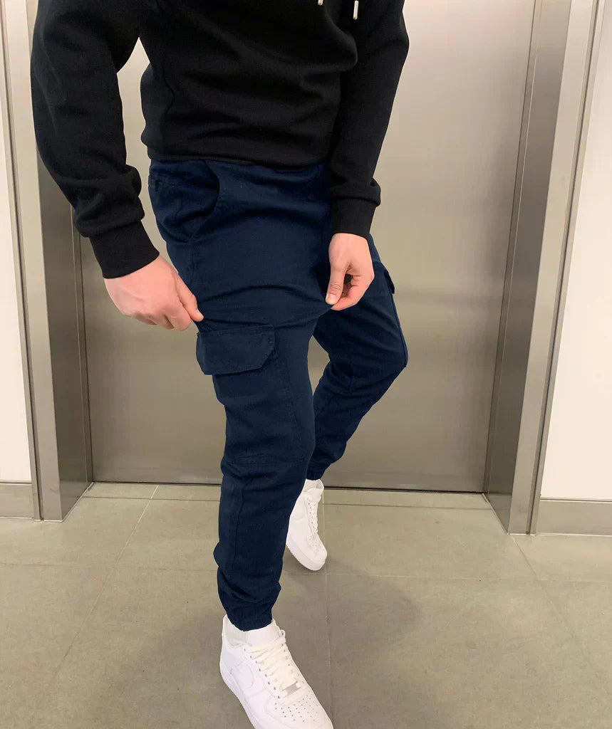 Men's Cargo Jogger Pants | Drawstring & Cuffed Ankles