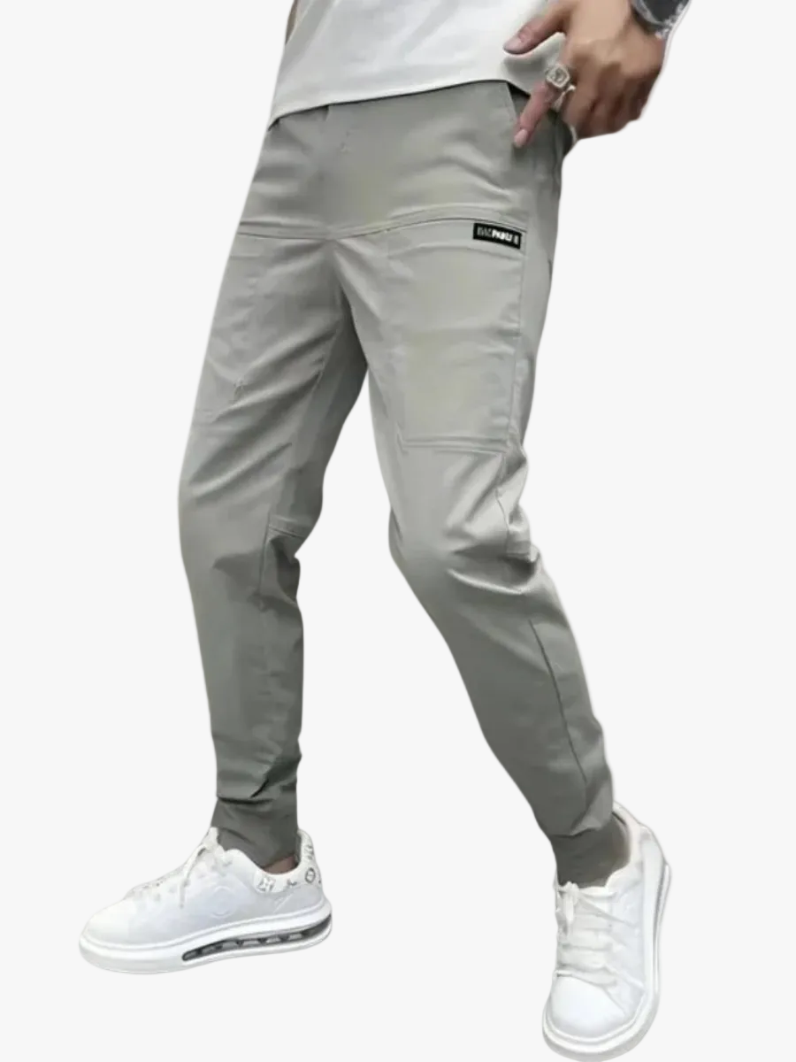 Men's Cargo Jogger Pants | Elastic Waist & Zip Pocket