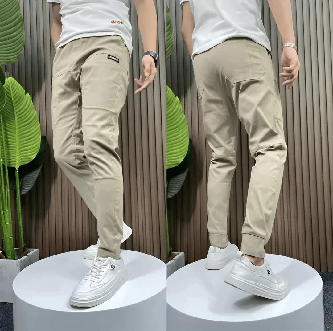 Men's Cargo Jogger Pants | Elastic Waist & Zip Pocket