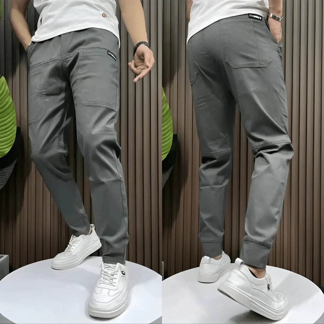Men's Cargo Jogger Pants | Elastic Waist & Zip Pocket
