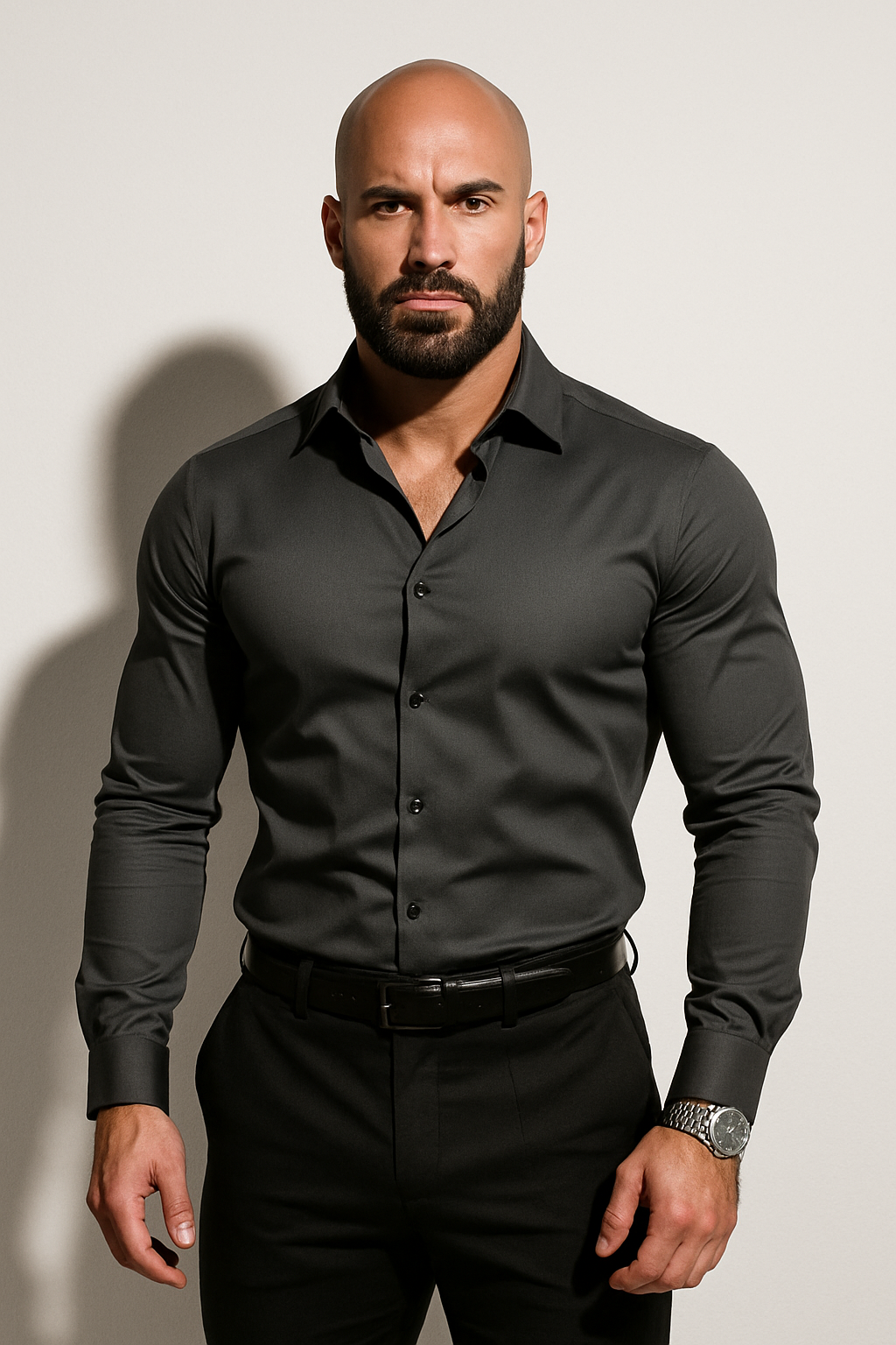 Men's Dress Shirt | Point Collar & Button Cuffs