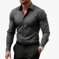 Men's Long Sleeve Shirt | Notched Collar & Button Cuffs